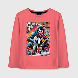 Детский лонгслив Веном сидит на кортах - граффити