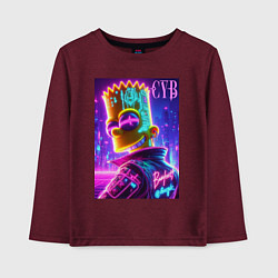Детский лонгслив Cyber Bart - neon glow