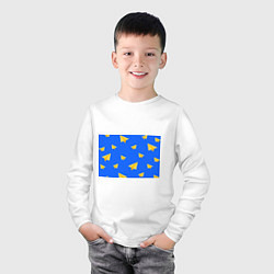 Лонгслив хлопковый детский Желтый самолетик, цвет: белый — фото 2