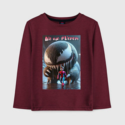 Детский лонгслив Мультяшные Веном и человек паук - мем