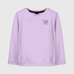 Детский лонгслив Таня вязью - чёрная надпись