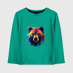 Детский лонгслив Медведь абстракция