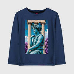 Детский лонгслив Античный персонаж на фоне колонн