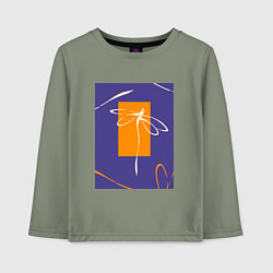 Детский лонгслив Силуэт стрекозы-коллаж