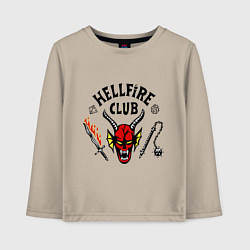 Лонгслив хлопковый детский Stranger things - hellfire club, цвет: миндальный