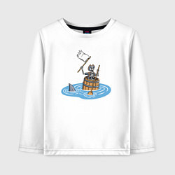 Детский лонгслив Скелет в бочке