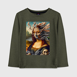 Детский лонгслив Mona Lisa smoke - surrealism