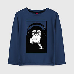 Детский лонгслив Monkey in the headphones