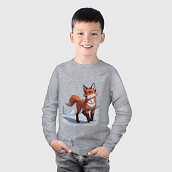 Лонгслив хлопковый детский Лисица-сестрица, цвет: меланж — фото 2