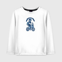 Детский лонгслив Бородатый хипстер на велосипеде с наушниками