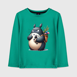 Детский лонгслив Totoro and black cat - anime