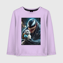 Детский лонгслив Venom and funny kitten with backpack