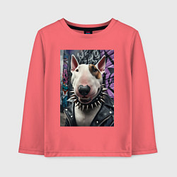 Детский лонгслив Морда крутого бультерьера