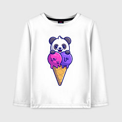 Лонгслив хлопковый детский Panda ice cream, цвет: белый