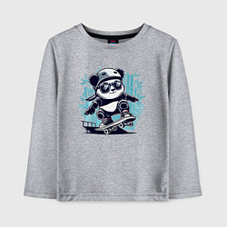 Детский лонгслив Панда - крутой скейтбордист