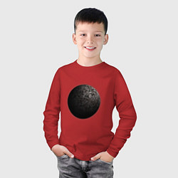 Лонгслив хлопковый детский Планета арт с разломами, цвет: красный — фото 2