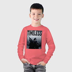 Лонгслив хлопковый детский Timeless, цвет: коралловый — фото 2