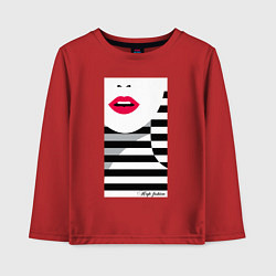 Лонгслив хлопковый детский Поп -арт морячка, цвет: красный