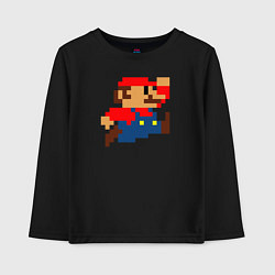 Лонгслив хлопковый детский Mario 8 bit, цвет: черный