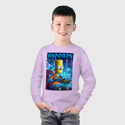 Лонгслив хлопковый детский Cyber Bart Simpson - esport, цвет: лаванда — фото 2