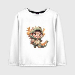 Детский лонгслив Ребенок в костюме дракона