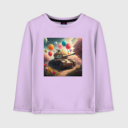 Лонгслив хлопковый детский Мужской праздник, цвет: лаванда