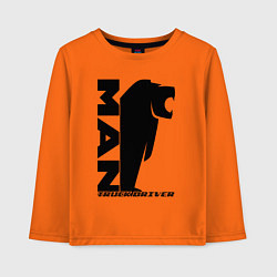 Детский лонгслив MAN дальнобойщик чёрный логотип