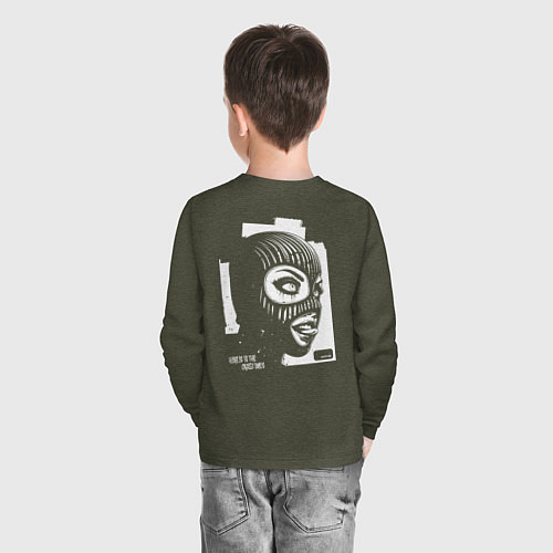 Детский лонгслив Madness girl / Меланж-хаки – фото 4