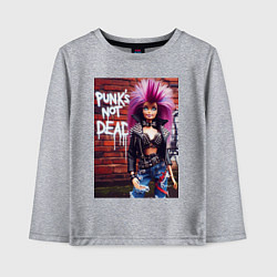 Детский лонгслив Punks not dead - cool Barbie ai art