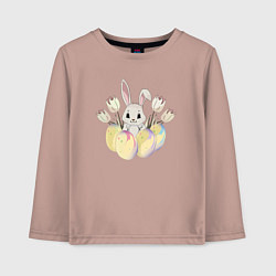 Детский лонгслив Пасхальный кролик и яйца