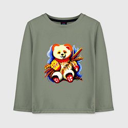 Детский лонгслив Медвежонок китайский краски