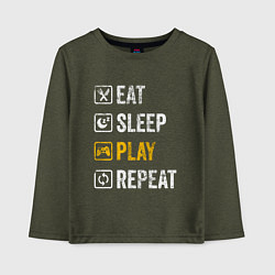 Детский лонгслив Eat - sleep - play - repeat