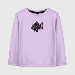 Детский лонгслив Декоративная татуировка рыбы