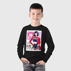 Лонгслив хлопковый детский Blackpink - Lisa, цвет: черный — фото 2