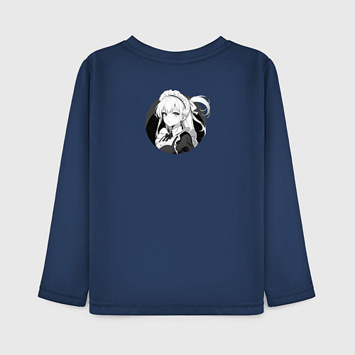 Детский лонгслив Ретро горничная служанка / Тёмно-синий – фото 2