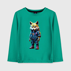 Детский лонгслив Уличный лисёнок - нейроарт