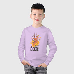 Лонгслив хлопковый детский Oh deer, цвет: лаванда — фото 2