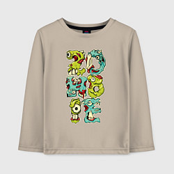 Детский лонгслив Зомби