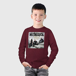 Лонгслив хлопковый детский Metallica - cool guys, цвет: меланж-бордовый — фото 2
