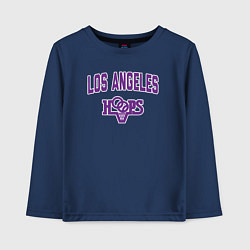 Лонгслив хлопковый детский Los Angeles hoops, цвет: тёмно-синий