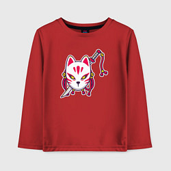 Детский лонгслив Кошка самурай