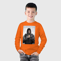 Лонгслив хлопковый детский Death Stranding - Norman Reedus, цвет: оранжевый — фото 2