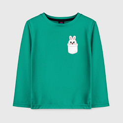 Лонгслив хлопковый детский Leebit in pocket, цвет: зеленый