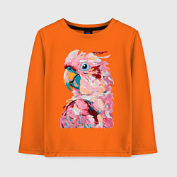 Лонгслив хлопковый детский Розовый попугай, цвет: оранжевый