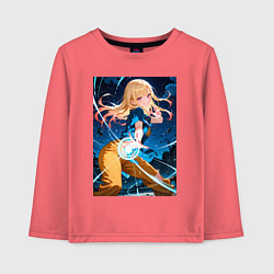 Лонгслив хлопковый детский Марин Китагава косплей Dragon Ball, цвет: коралловый