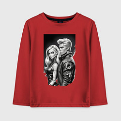 Детский лонгслив Барби и Кен - киберпанк эскиз