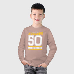 Лонгслив хлопковый детский Denver - Aaron Gordon, цвет: пыльно-розовый — фото 2