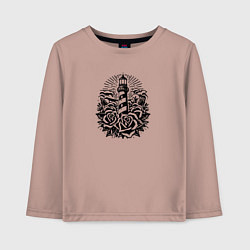 Детский лонгслив Маяк с розами татуировка