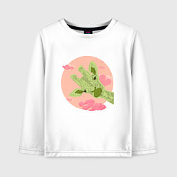 Детский лонгслив Жирафик и розовые облака