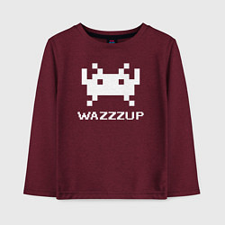 Лонгслив хлопковый детский Space invader wazzzup, цвет: меланж-бордовый